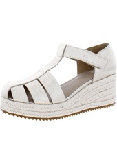 Eileen Fisher Tilly Womens Metallic Crinkle Wedge Sandals