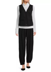 Eileen Fisher V-Neck Button-Front Vest