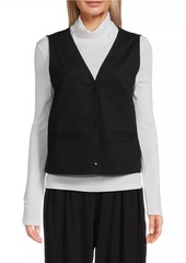 Eileen Fisher V-Neck Button-Front Vest