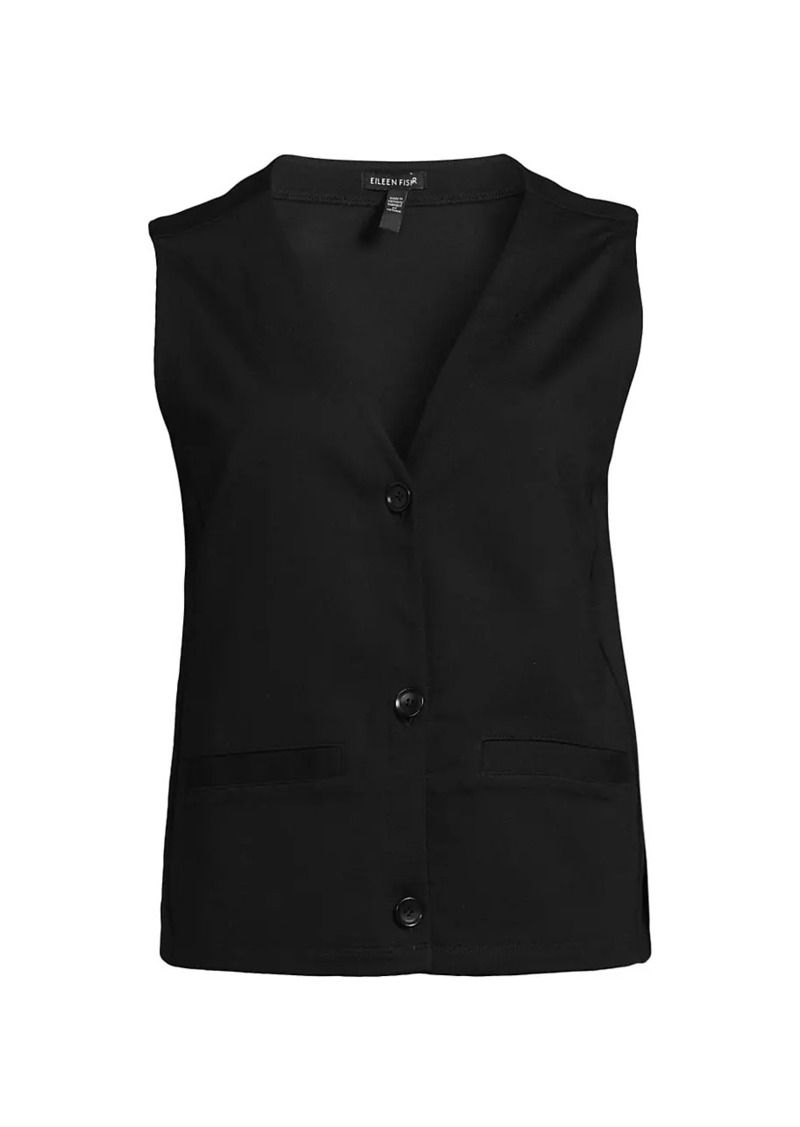 Eileen Fisher V-Neck Button-Front Vest