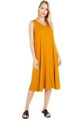 Eileen Fisher V-Neck Calf Length Flare Dress
