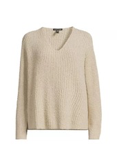 Eileen Fisher V-Neck Cotton-Cashmere Sweater