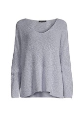 Eileen Fisher V-Neck Cotton Pullover Sweater