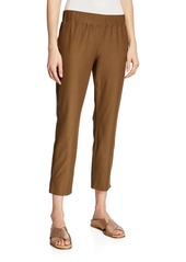 Eileen Fisher Washable Stretch-Crepe Side-Slit Ankle Pants