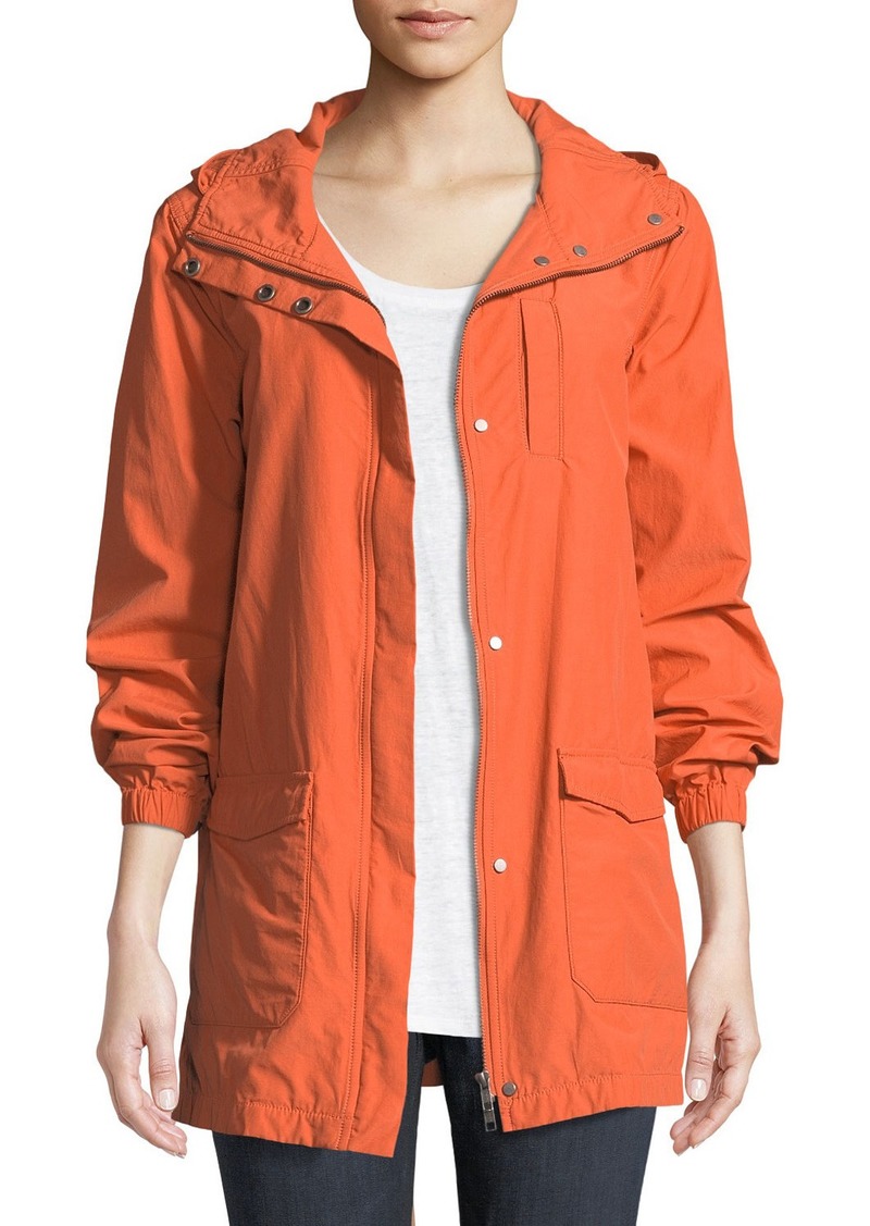 Eileen Fisher Washed Organic Cotton-Blend Hooded Anorak Jacket | Outerwear