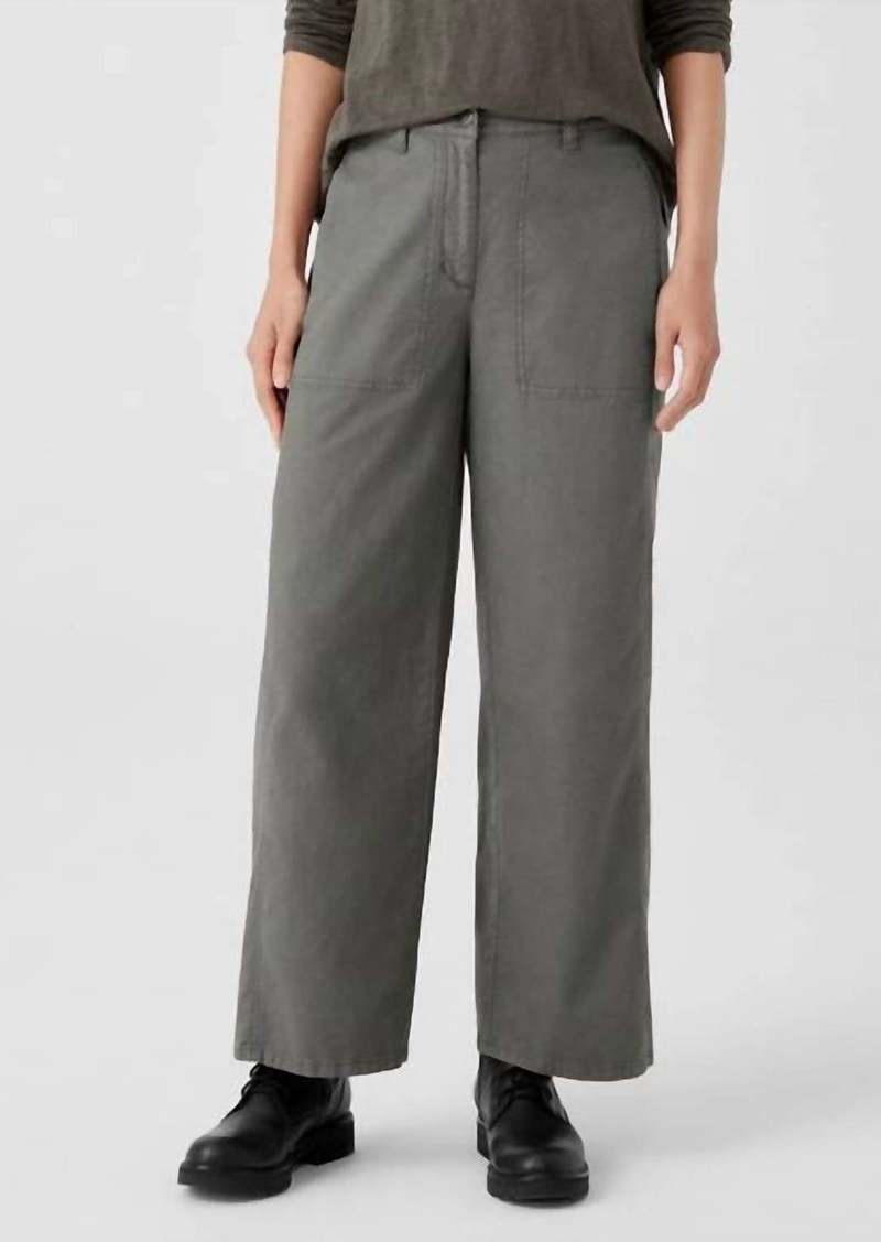 Eileen Fisher Women's Cotton Hemp Stretch Wide-Leg Pants In Grove