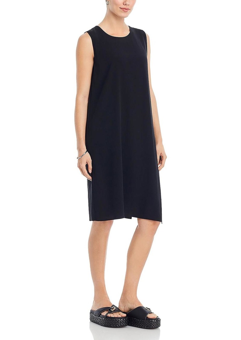 Eileen Fisher Womens Crewneck Sleeveless Midi Dress