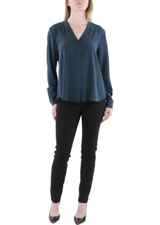 Eileen Fisher Womens Cuffed V Neck Blouse
