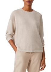 Eileen Fisher Crewneck Linen & Cotton Box Top in Natural at Nordstrom