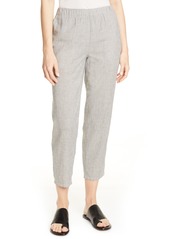 Petite Women's Eileen Fisher Organic Cotton & Linen Tapered Ankle Pants