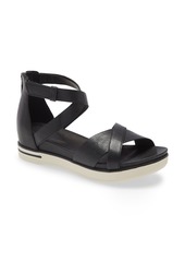 Eileen Fisher Sally Wedge Sandal in Black Nubuck Leather at Nordstrom