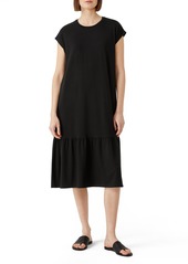 Eileen Fisher Tiered Hem T-Shirt Dress in Black at Nordstrom