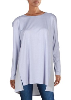 Eileen Fisher Womens Jeweled Neck Tunic Blouse