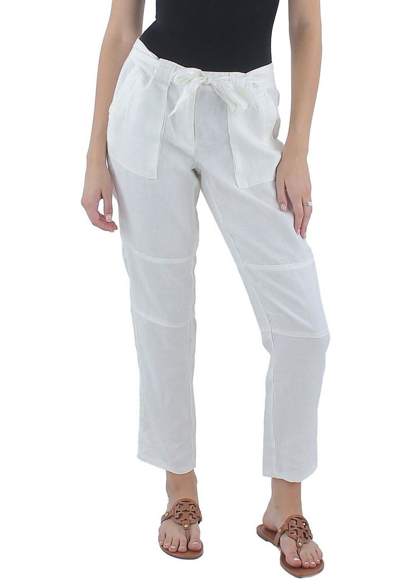 Eileen Fisher Womens Linen Belted Ankle Pants