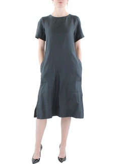 Eileen Fisher Womens Linen Calf Midi Dress