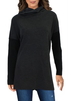 Eileen Fisher Womens Merino Wool Colorblock Turtleneck Sweater