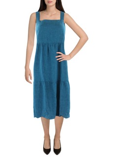 Eileen Fisher Womens Organic Linen Tiered Shift Dress