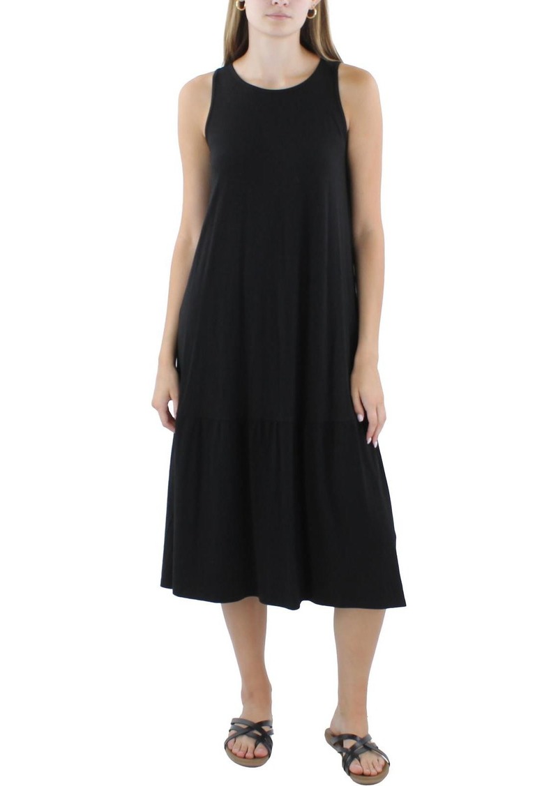 Eileen Fisher Womens Stretch Lyocell Midi Dress