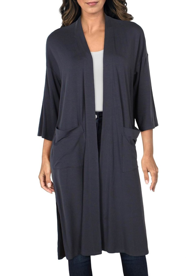 Eileen Fisher Womens Tencel Boxy Cardigan Top