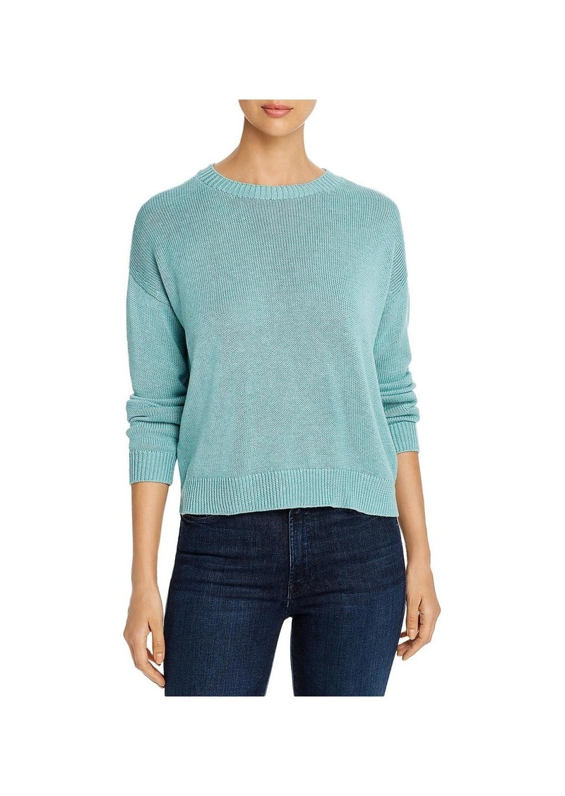 Eileen Fisher Womens Tencel Round Neck Pullover Sweater