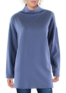 Eileen Fisher Womens Tencel Tunic Funnel-Neck Sweater