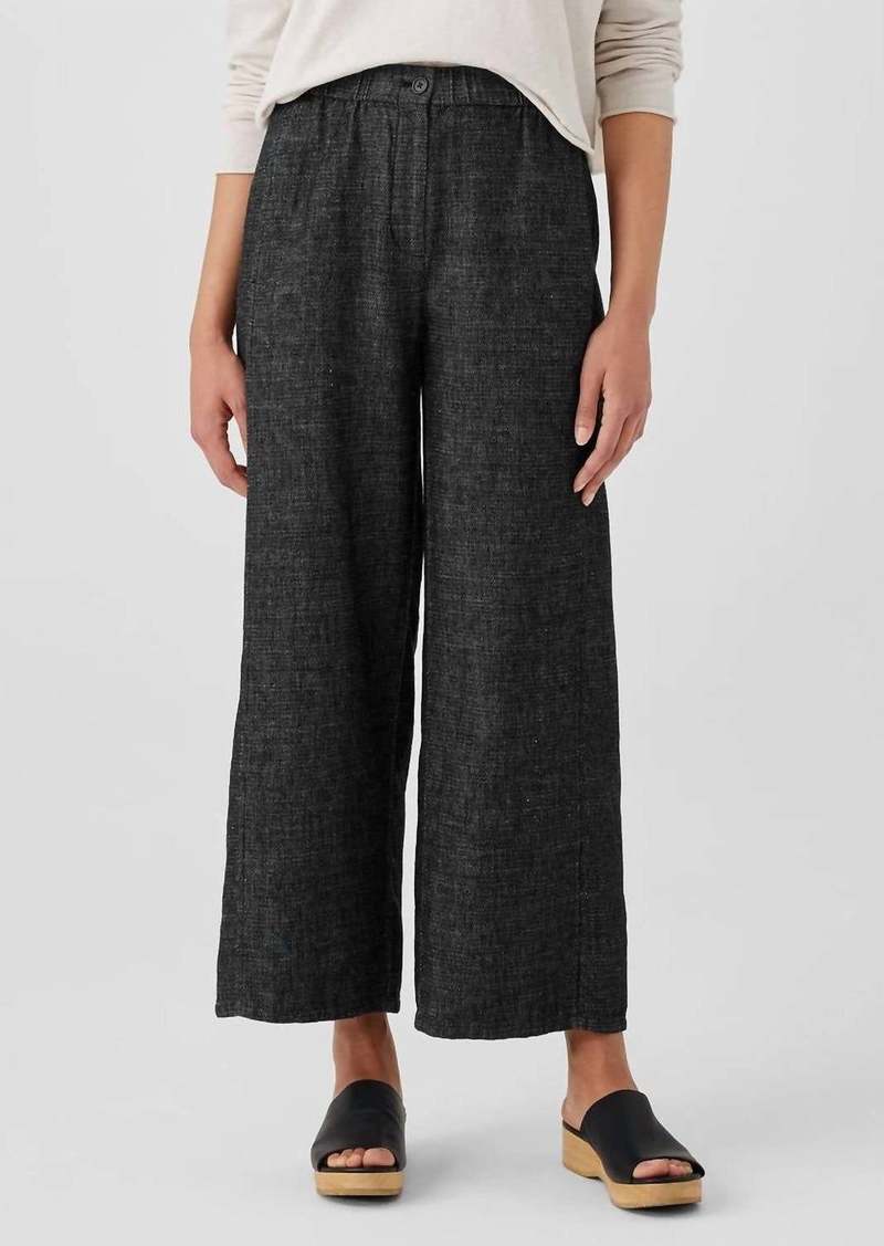 Eileen Fisher Women's Tweedy Hemp Cotton Wide-Leg Pants In Black