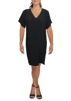 Eileen Fisher Womens V-Neck Short Sleeve Shift Dress