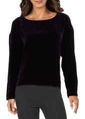 Eileen Fisher Womens Velvet Long Sleeve Pullover Top