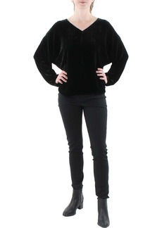 Eileen Fisher Womens Velvet V-Neck Pullover Top