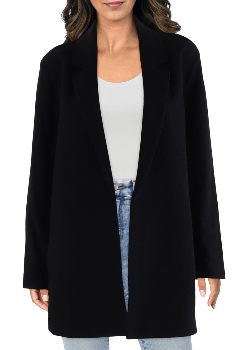 Eileen Fisher Womens Wool Long Open-Front Blazer