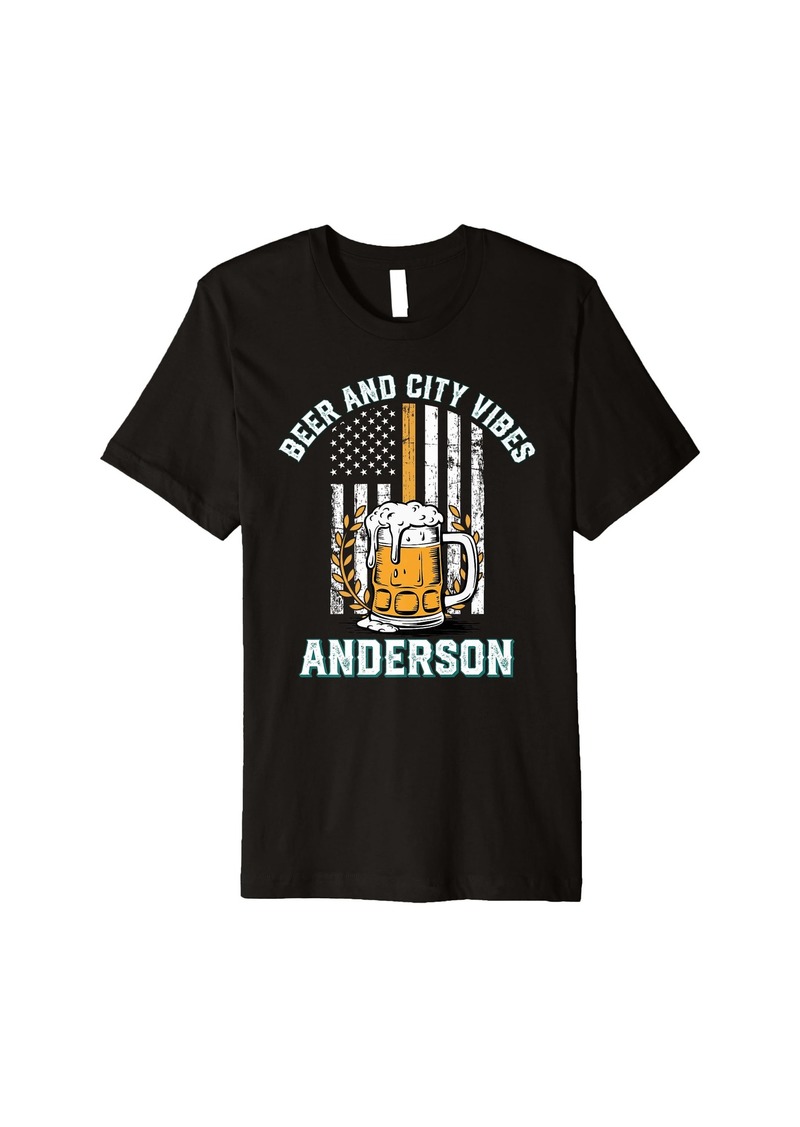 Electric Beer and City Vibes Anderson South Carolina Beer Lover SC Premium T-Shirt