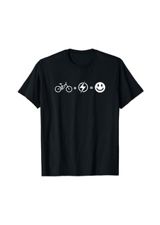 Bike + Electric = Happy Face | Funny E-Bike T-Shirt