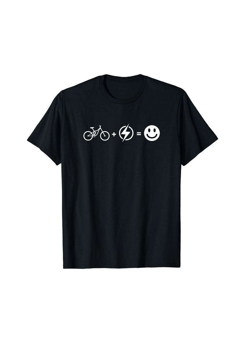Bike + Electric = Happy Face | Funny E-Bike T-Shirt