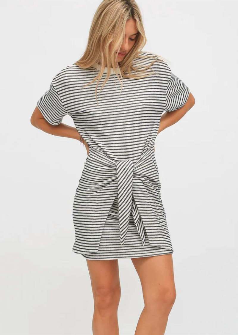 Electric Bobby Slub Dress In Sailor Stripe Onyx/chalk