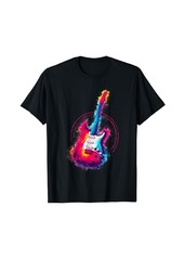 Colorful Electric Guitar Guitarist Musician Music T-Shirt