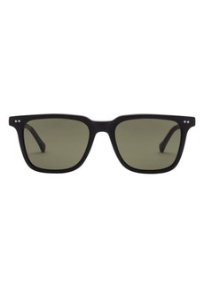 Electric Birch 53mm Polarized Square Sunglasses in Matte Black/Grey Polar at Nordstrom