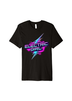 Electric Girl Typ 2 Plug Supercharge E Cars EV Electric Car Premium T-Shirt