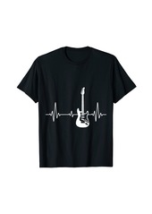 Electric Guitar Heartbeat line tee - Guitarist Musician T-Shirt