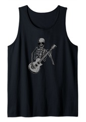 Electric Guitar Skeleton Musician - E-Guitar Rock Guitarist Tank Top