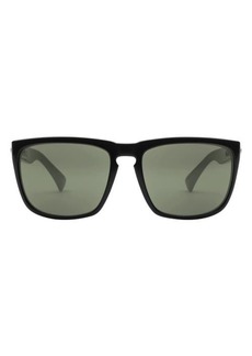 Electric Knoxville XL 61mm Polarized Rectangle Sunglasses in Gloss Black/Glass Grey Polar at Nordstrom