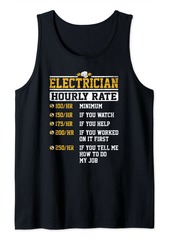 Electrician Hourly Rate Voltage Lineman Circuit Cable Tank Top