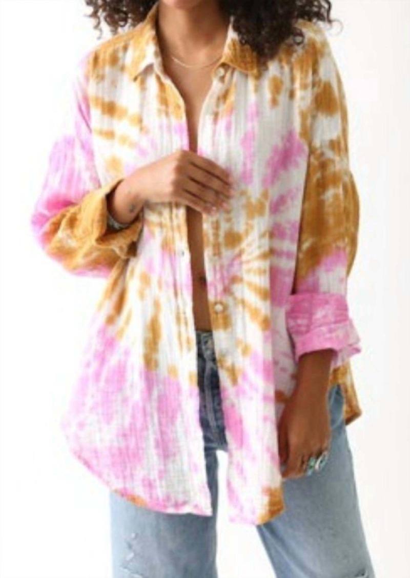 Electric Farrah Dress Shirt In Cloud/dulce/taffy