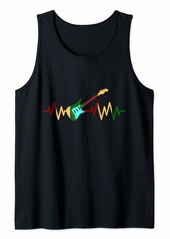Electric Funny Heartbeat Guitar is Life T-Shirt Live Love Guitar Tank Top