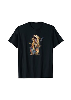Golden Retriever Dog Playing On Electric Guitar T-Shirt