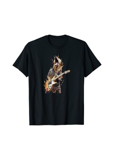 Golden Retriever Dog Playing On Electric Guitar T-Shirt