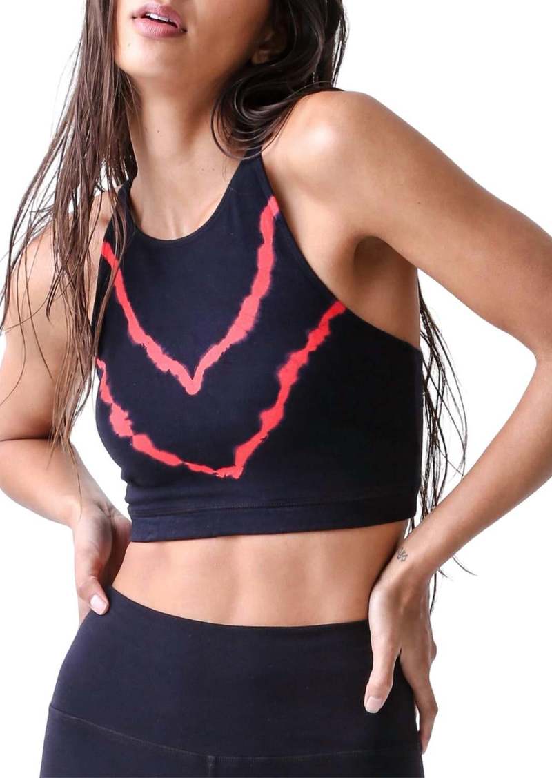 Electric Grayson Chevron Crop Top In Onyx/cherry