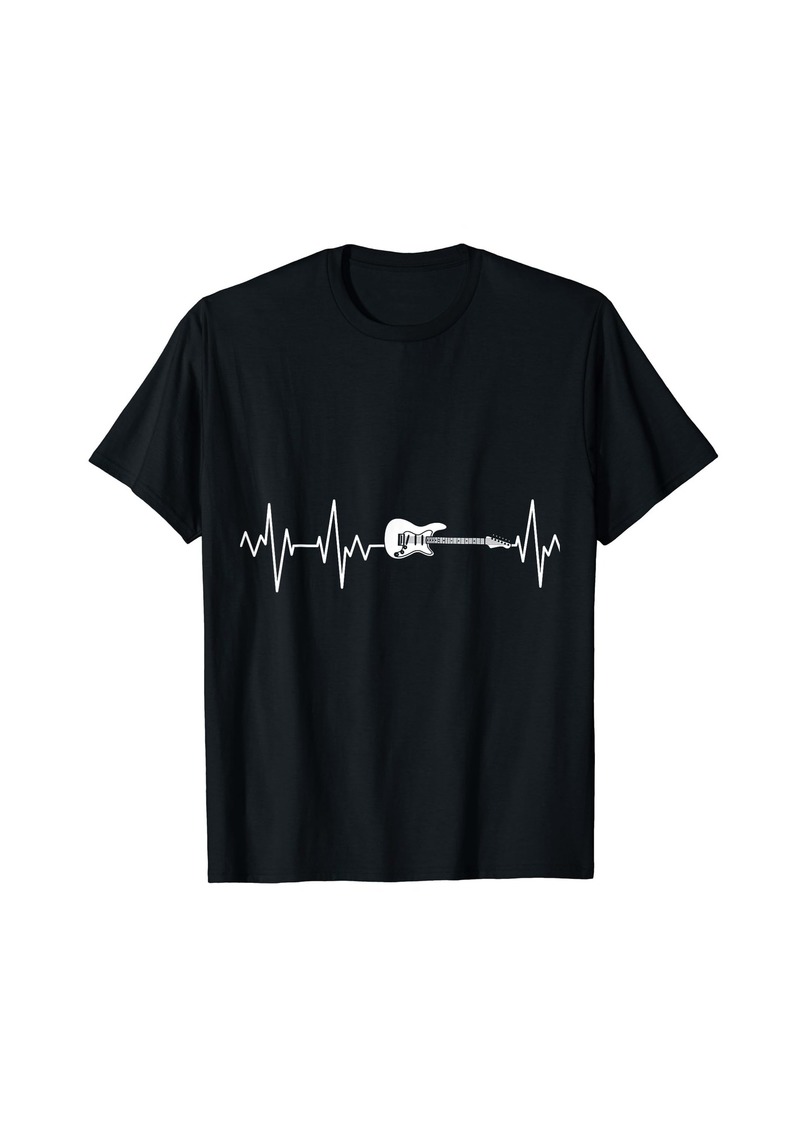 Guitar Guitarist Electric Guitar Heartbeat Rock Music Gift T-Shirt