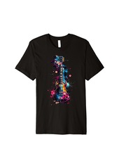 Guitar instrument on colorful painted Electric Guitar Premium T-Shirt
