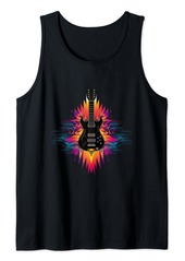 Harmony Explosion: an Electric Guitar with colorful blast Tank Top