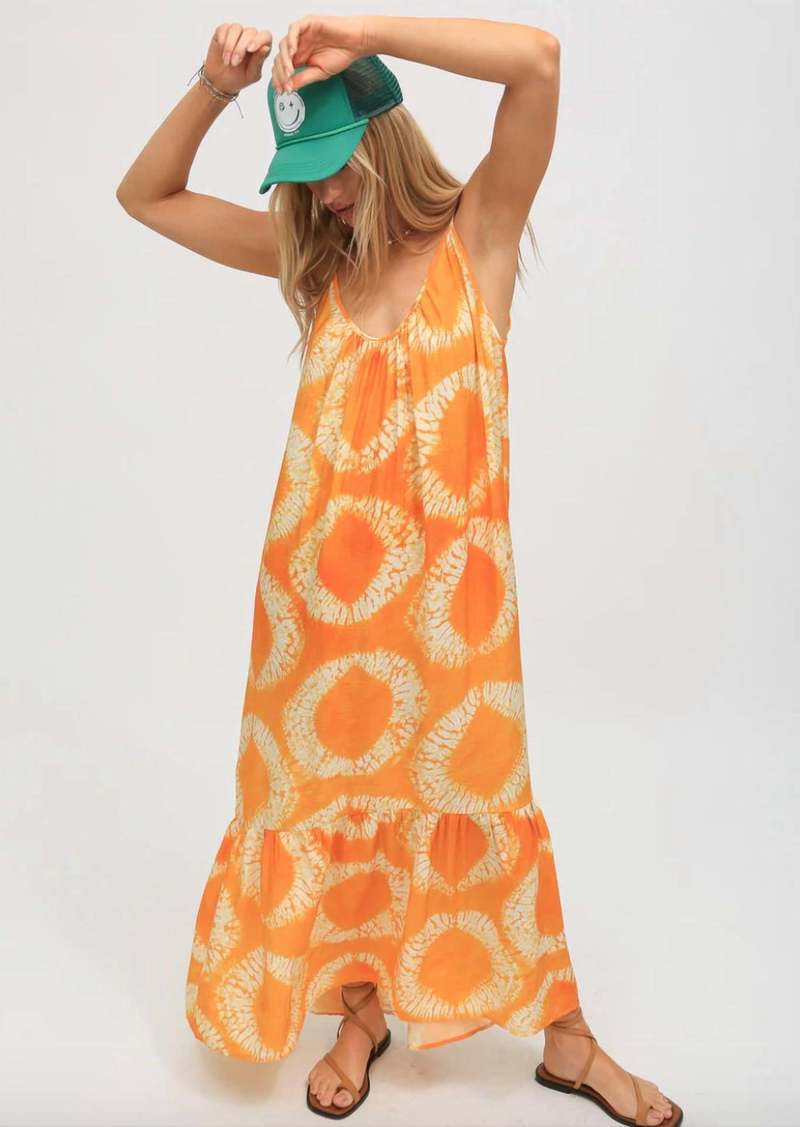 Electric Laney Dress In Tangerine Print